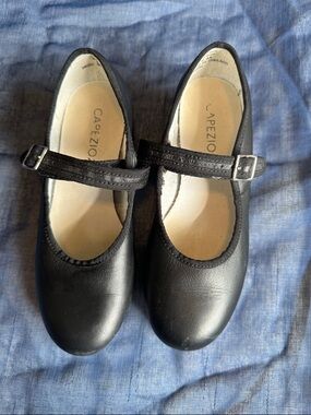 Capezio Black Girls Mary Jane Tap Shoes with Velcro buckle strap